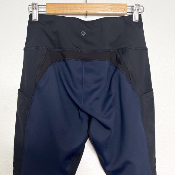 Athleta Navy Black High Traverse Tight Size Small - Picture 6 of 9